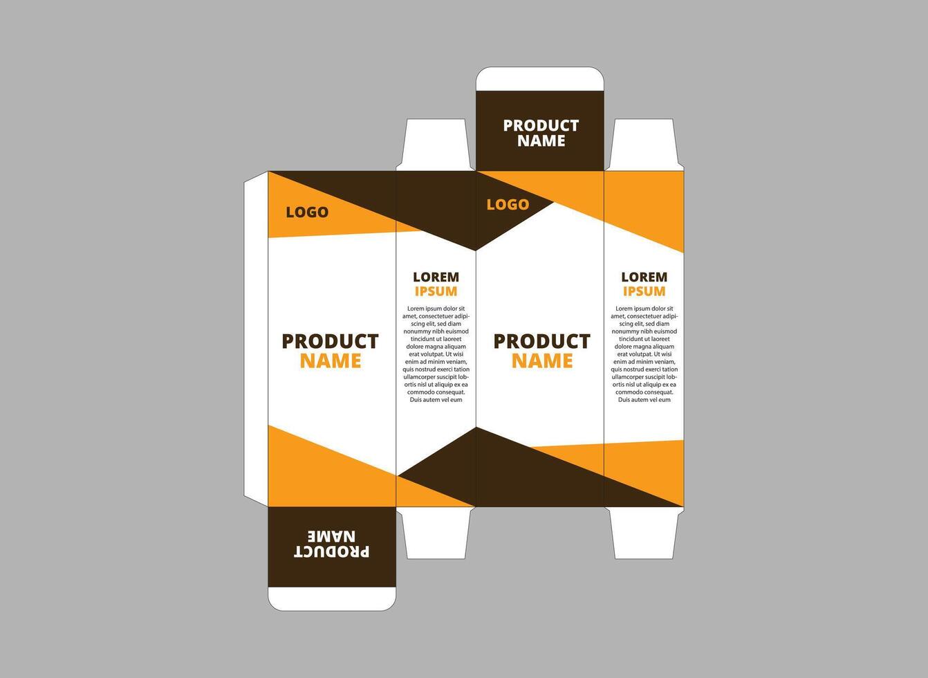 packaging design template product brown with logo brand name product illustration free vector